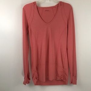 Zella Pink Peach Hooded Longsleeve Top M